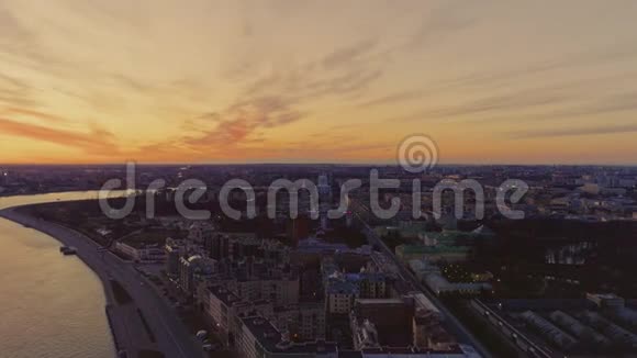 鸟瞰圣彼得堡日落9视频的预览图