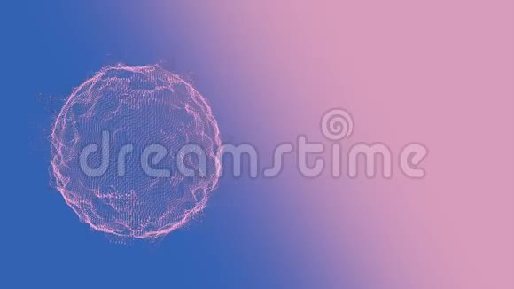 引起微生物的疾病如冠状病毒在粉红色蓝色背景上旋转视频的预览图