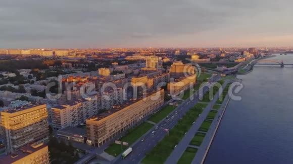 鸟瞰圣彼得堡日落21视频的预览图