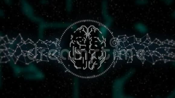 人工智能动画数字大脑在电路板设计发光矩阵背景视频的预览图
