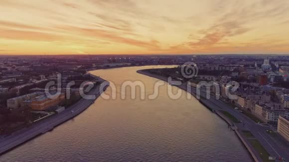 鸟瞰圣彼得堡日落10视频的预览图