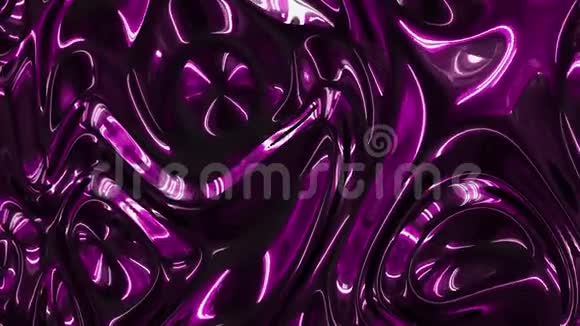 具有紫色金属箔质地背景的抽象移动彩虹全息波数字设计的运动视频的预览图