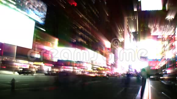 纽约时代广场城市灯环视频的预览图