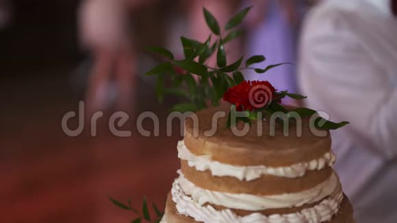 在婚宴上漂亮的结婚蛋糕视频的预览图
