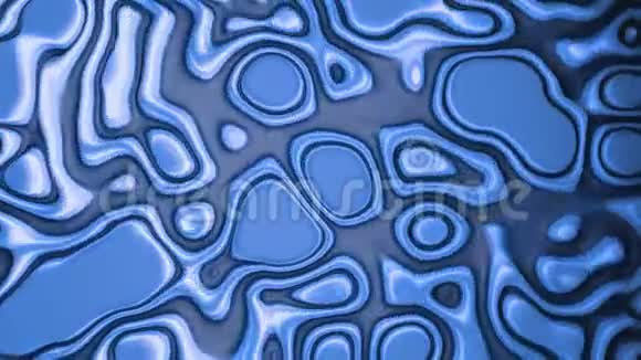 蓝色明亮的波浪状液体表面数字图形抽象背景蓝色和深蓝色时尚充满活力视频的预览图