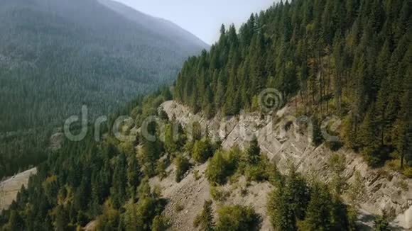 高山无人机清除浓密森林和沙尘的空中视频视频的预览图