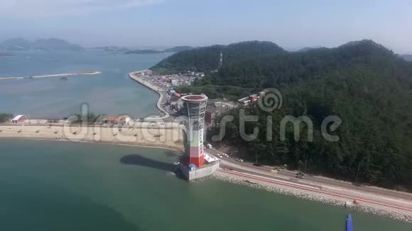 韩国亚洲JeonnamSaemangeumSeawall航空景观视频的预览图