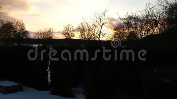 美丽的风景日与雪视频的预览图