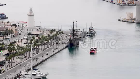 西班牙马拉加港一号码头录像视频的预览图