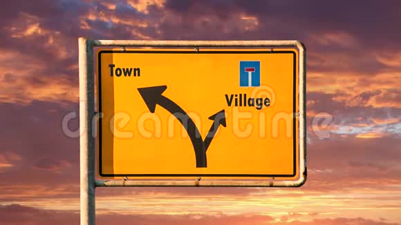街道标志到村对镇视频的预览图