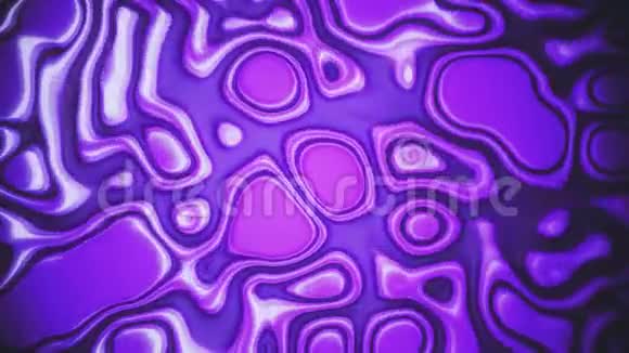 明亮的紫色液体波在油振动的表面与白色光泽动数字潮流设计背景艺术或视频的预览图