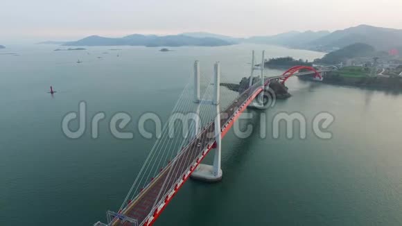 南韩香椿香椿庆南亚洲香椿桥的空中景观及空中景观视频的预览图
