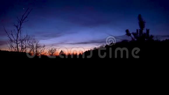 日落于Rucphense海德荷兰Rucphen的石楠景观美丽的自然风光视频的预览图