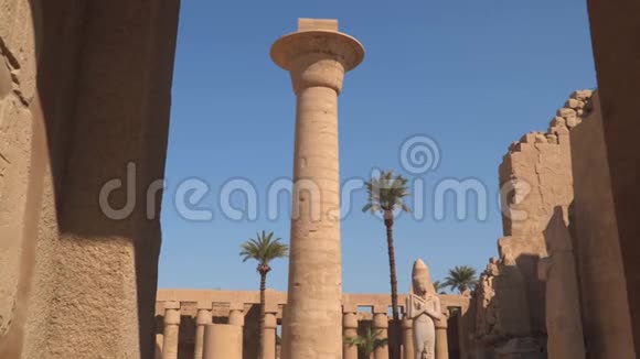 卢克索的卡纳克神庙埃及拉姆西斯二世雕像视频的预览图