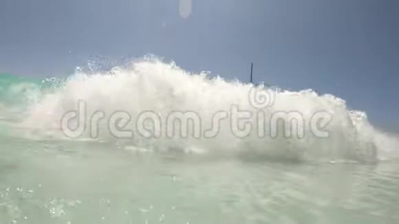波夫被海滩海浪击中视频的预览图