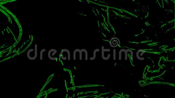 黑色背景上的绿色波浪视频的预览图
