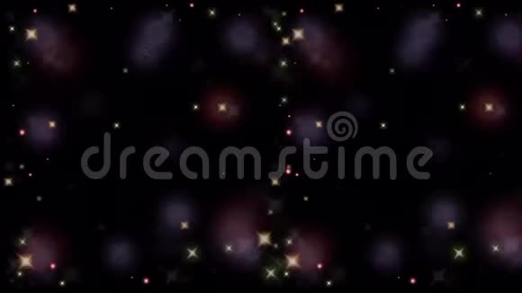 动画彩色星星黑色背景上有光视频的预览图