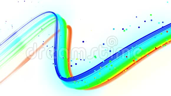 彩虹色辉光线在空气中飞舞平稳振荡和波动三维抽象循环创意背景视频的预览图