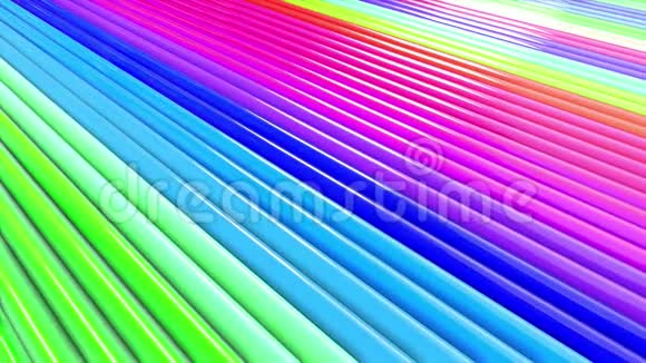 摘要3D无缝明亮彩虹颜色背景在4k多彩渐变条纹在简单的情况下循环运动视频的预览图