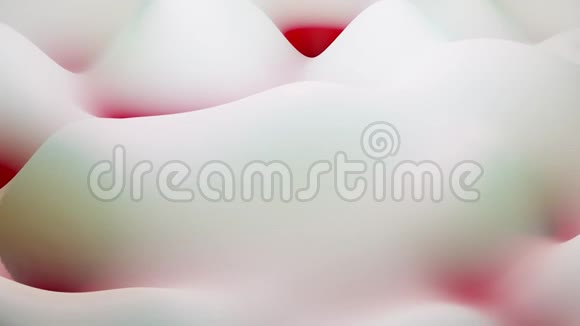 抽象液体白色红色渐变内辉光表面似景观4k无缝循环动画美丽的色彩视频的预览图