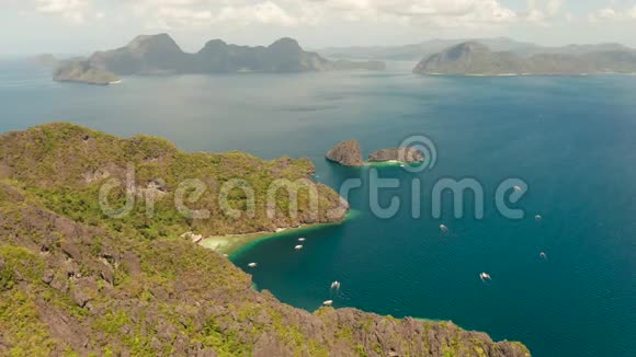 菲律宾巴拉望ElNido热带岛屿海景视频的预览图