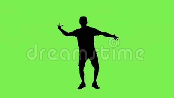 一个舞者在绿色的背景上跳舞视频的预览图