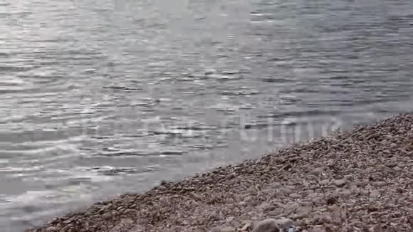 卵石海滩上的海浪视频的预览图