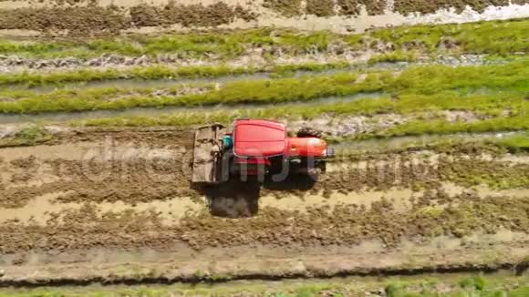 菲律宾的农业工作拖拉机在亚洲的领域工作视频的预览图