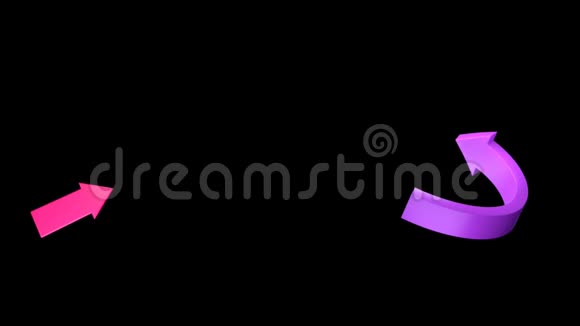 动画3D粉红色箭头指向屏幕上的黑色背景视频的预览图