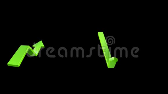 动画3D绿色箭头指向屏幕上的黑色背景视频的预览图