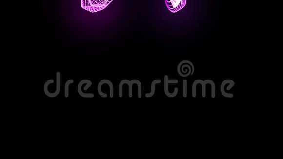 在4k水中注射荧光红紫墨水油墨流动中辉光粒子的三维渲染Luma哑光阿尔法视频的预览图