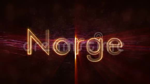挪威到挪威闪亮循环国家名称文字动画视频的预览图