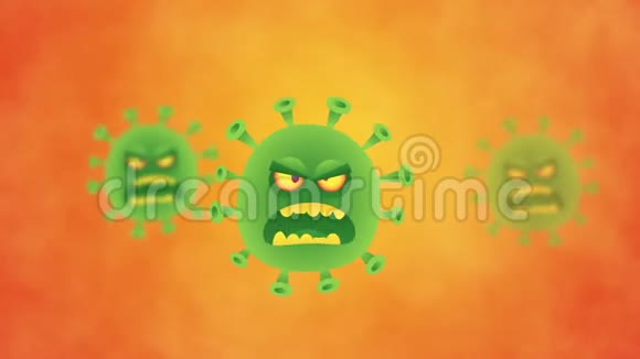 病毒出现并攻击角色动画视频的预览图