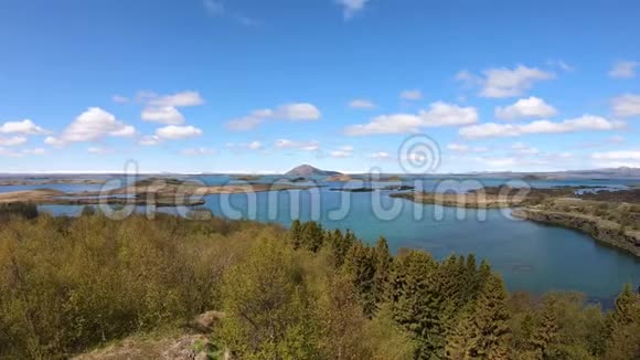 冰岛北部的Myvatn湖景观视频的预览图