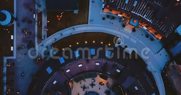 圆形建筑的俯视图俄罗斯圣彼得堡新荷兰岛古欧洲砖的空中景观视频的预览图