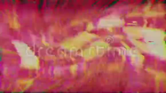 环境多铬灯泄漏受损的电视效果迷幻线艺术视频的预览图