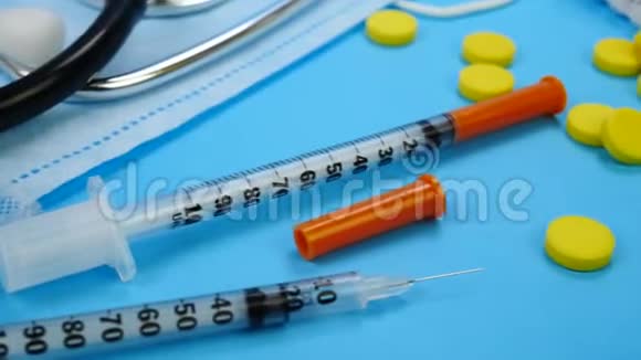 胰岛素注射器及药丸医院的医疗服务视频的预览图