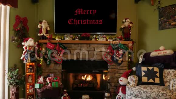 室内圣诞场景与火灾场所视频的预览图