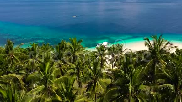 热带岛屿有海滩和棕榈树菲律宾马哈巴岛视频的预览图