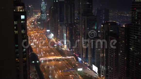 迪拜夜景阿拉伯联合酋长国视频的预览图