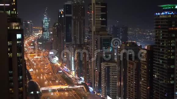 迪拜夜景阿拉伯联合酋长国视频的预览图