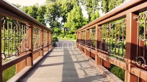 阳光明媚的日子中央公园的桥视频的预览图