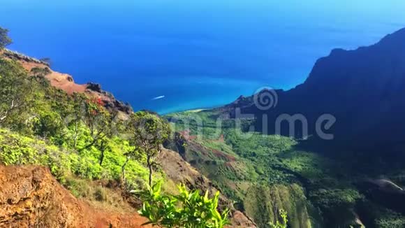 纳帕利海岸国家荒野公园考艾夏威夷太平洋夏威夷岛地球上的天堂波里哈莱州公园卡拉拉视频的预览图