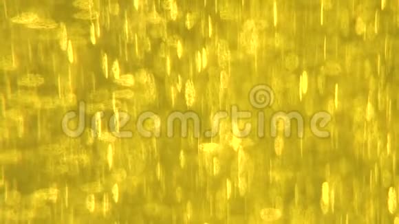 金色气泡慢慢上升黄金背景金色液体内部的大小金泡油视频的预览图