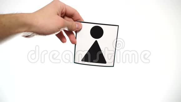 手示标志女厕所白色隔离视频的预览图