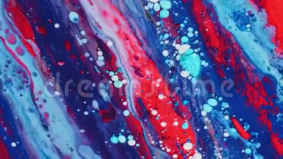 色彩油漆油漆美丽油漆宇宙颜色移动五彩近距离丙烯酸漆神奇催眠面视频的预览图