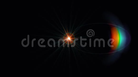 镜头耀斑对黑色背景的影响摘要太阳爆裂太阳闪光为屏幕模式使用太阳自然抽象视频的预览图