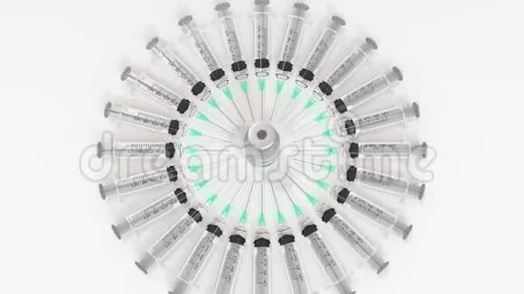 注射日本脑炎疫苗和注射器概念医学三维动画视频的预览图