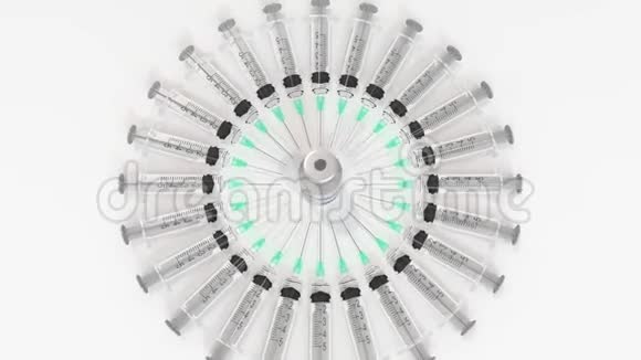 注射癌症疫苗和注射器概念医学三维动画视频的预览图