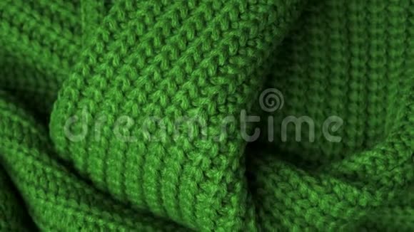 织的质感绿色针织纹理特写镜头可作为背景视频的预览图